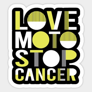 Love Moto Stop Cancer Sticker